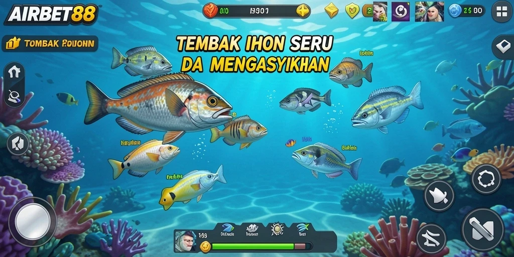 Tampilan gameplay menembak ikan yang seru dan menegangkan.