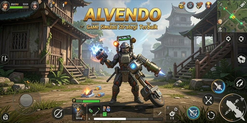 Tampilan gameplay ALVENDO yang menampilkan strategi dan pembangunan kerajaan.