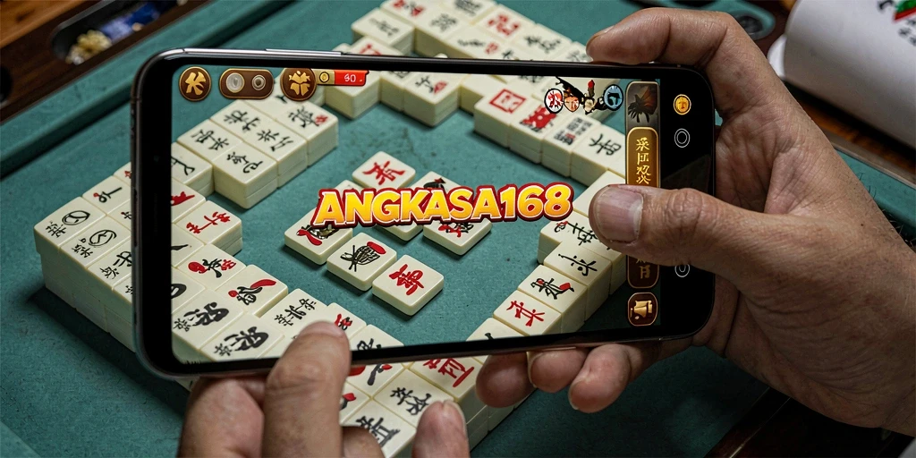 Tampilan gameplay ANGKASA168 dengan berbagai ubin Mahjong.