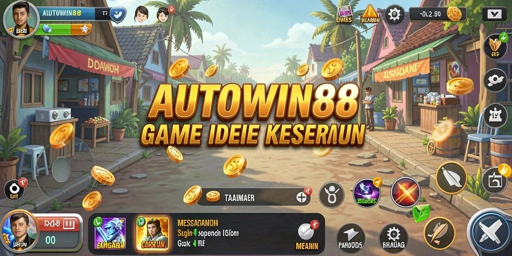 Tangkapan layar gameplay AUTOWIN88 menampilkan karakter sedang mengumpulkan sumber daya.