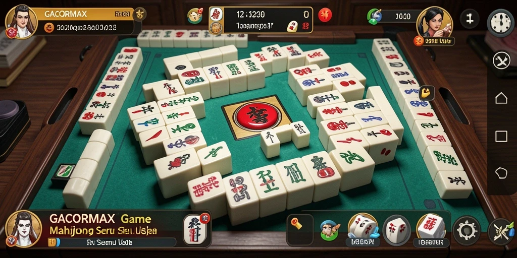 Tampilan gameplay GACORMAX yang menarik dan penuh tantangan Mahjong.