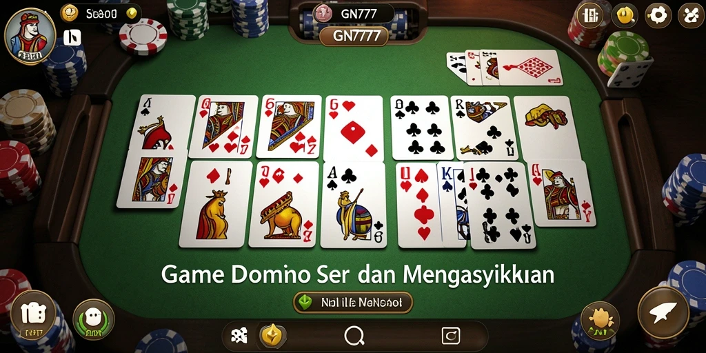 Screenshot GN777 menampilkan gameplay Domino yang menegangkan.