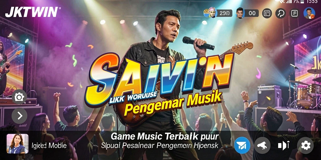 Tampilan interaktif dari gameplay JKTWIN saat menyanyi.