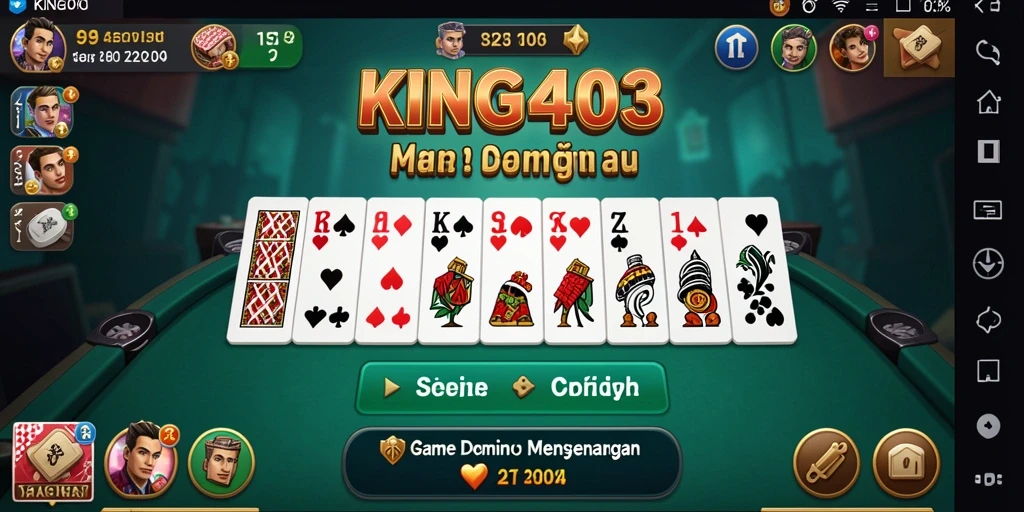 Screenshot gameplay menunjukkan keasyikan bermain Domino di KING403.