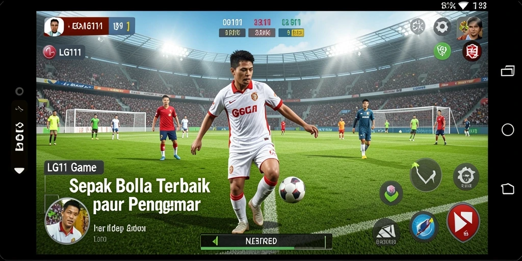Tampilan gameplay mendebarkan dalam game sepak bola LG111.