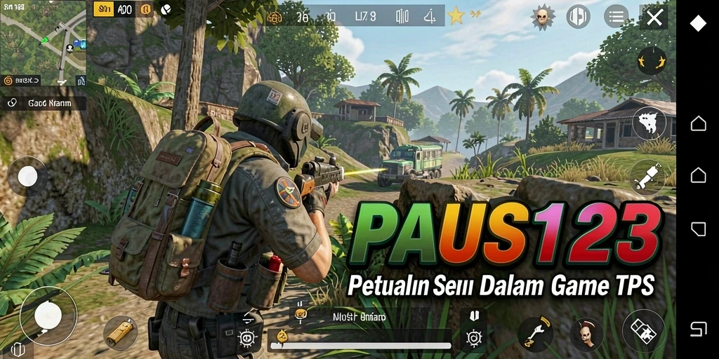 Tampilan gameplay PAUS123 yang penuh aksi dan seru di medan perang.
