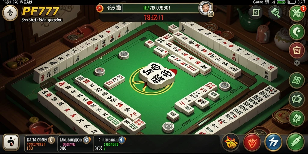 Tampilan gameplay Mahjong PF777 yang menarik dan penuh tantangan.