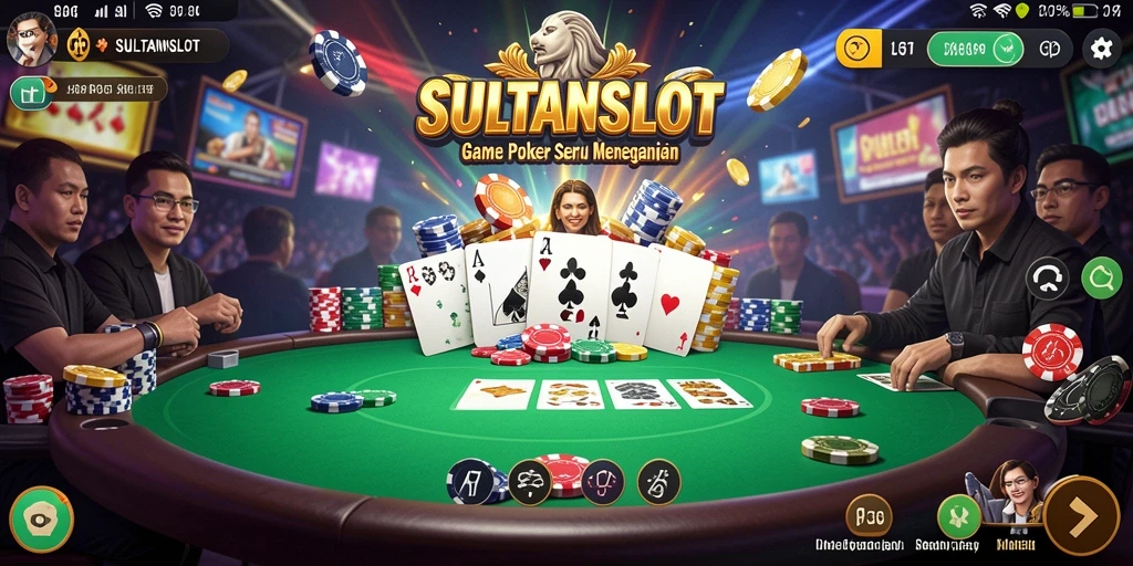 Tampilan gameplay SULTANSLOT dengan suasana poker yang menarik.
