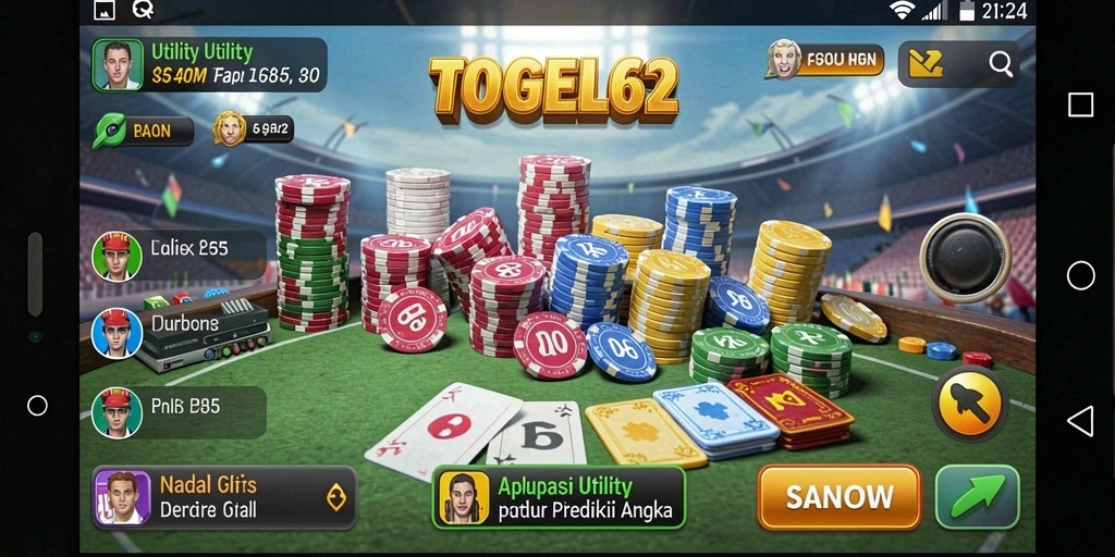 Screenshot TOGEL62 menampilkan fitur prediksi angka yang interaktif.