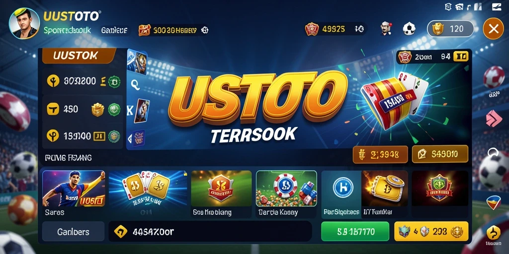 Tampilan utama UUSTOTO dengan fitur taruhan Sportsbook yang interaktif dan menarik.