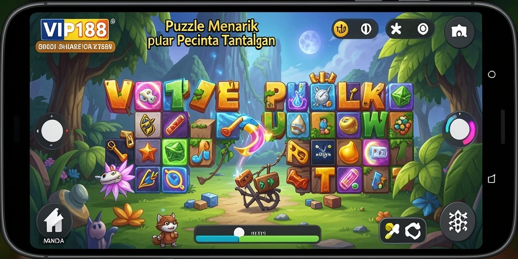 Tampilan gameplay Puzzle yang menantang dan menarik di VIP188.